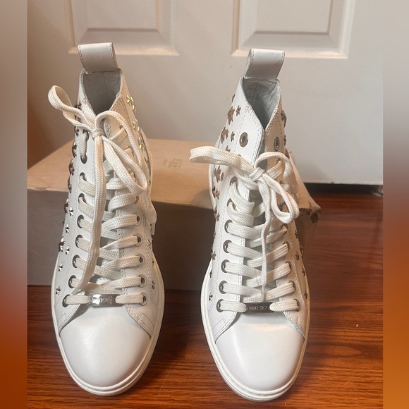 Jimmy Choo | White and Silver Star High tops - Picture 2 of 13